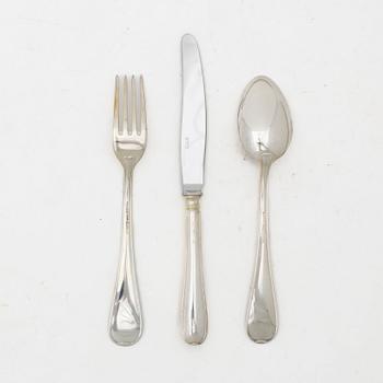 Bestickservis, 24 delar, silver, modell "Svensk rund", GAB, Eskilstuna, 2003-2005.