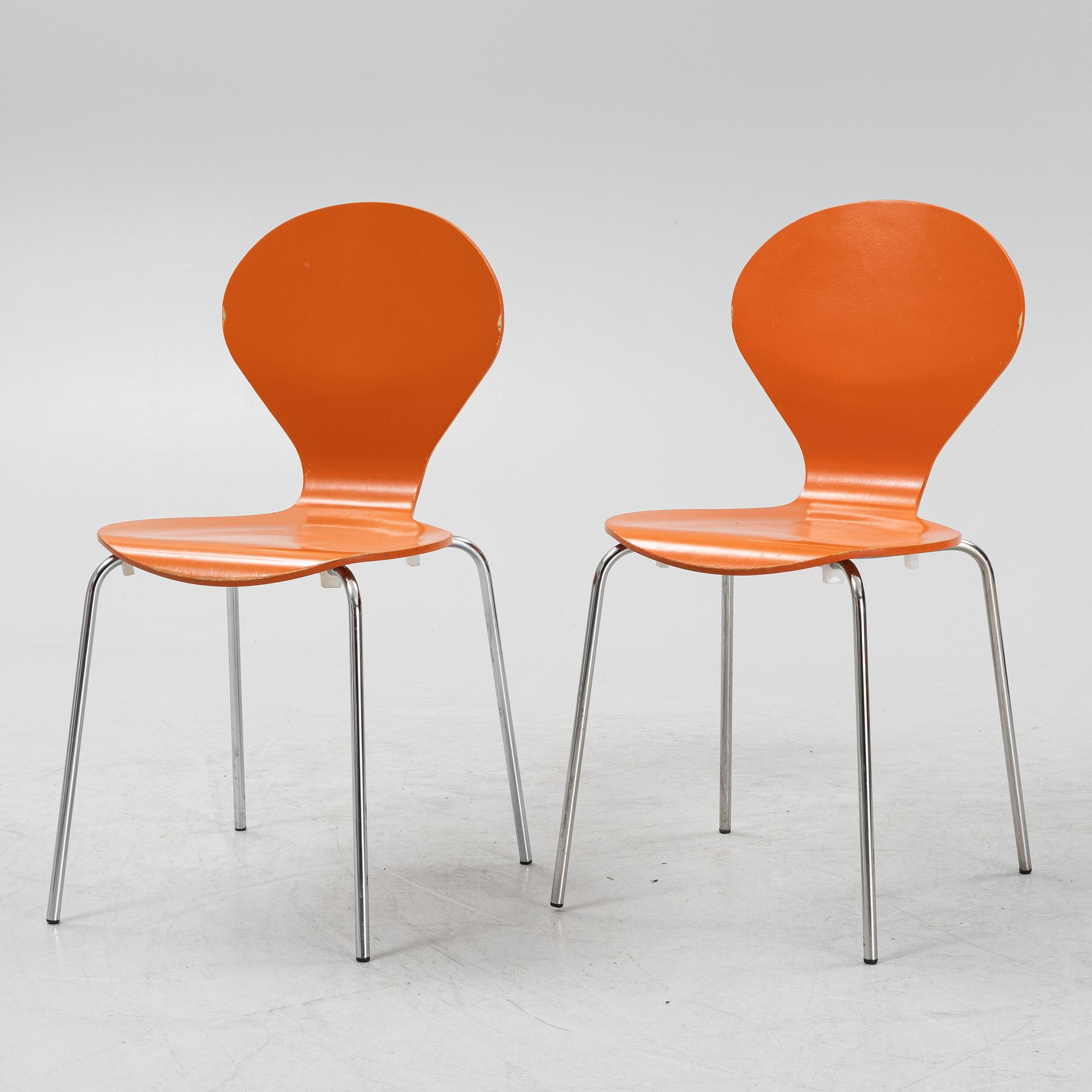 Erik Ole Jørgensen, six stackable 'Rondo' chairs, Danerka, Denmark