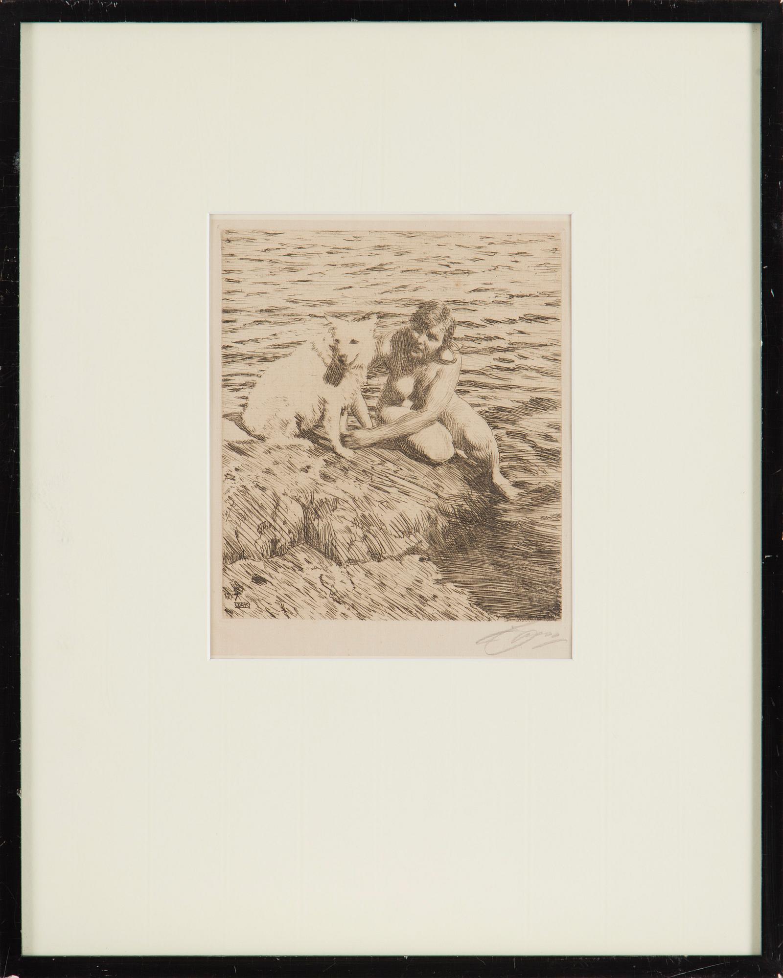 ANDERS ZORN, etching, 1917, signed in pencil.
