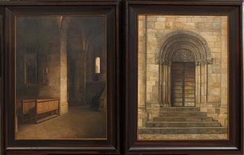 Christian Tilemann-Petersen, a set of two signed oil on canvas.