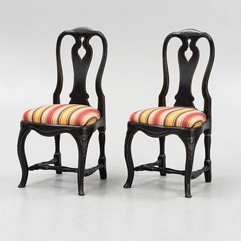 A pair of rococo chairs by J. Mansnerus (master in Stockholm 1756-79).