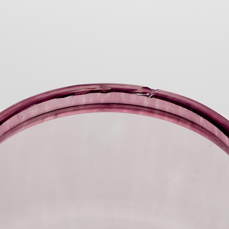 ALEKSI PUUSTINEN, A three-piece glass candleholder, signed.