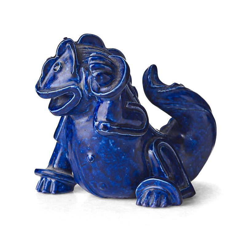 Wilhelm Kåge, a stoneware sculpture of a dragon puppy, Gustavsberg studio, Sweden 1940-50's.