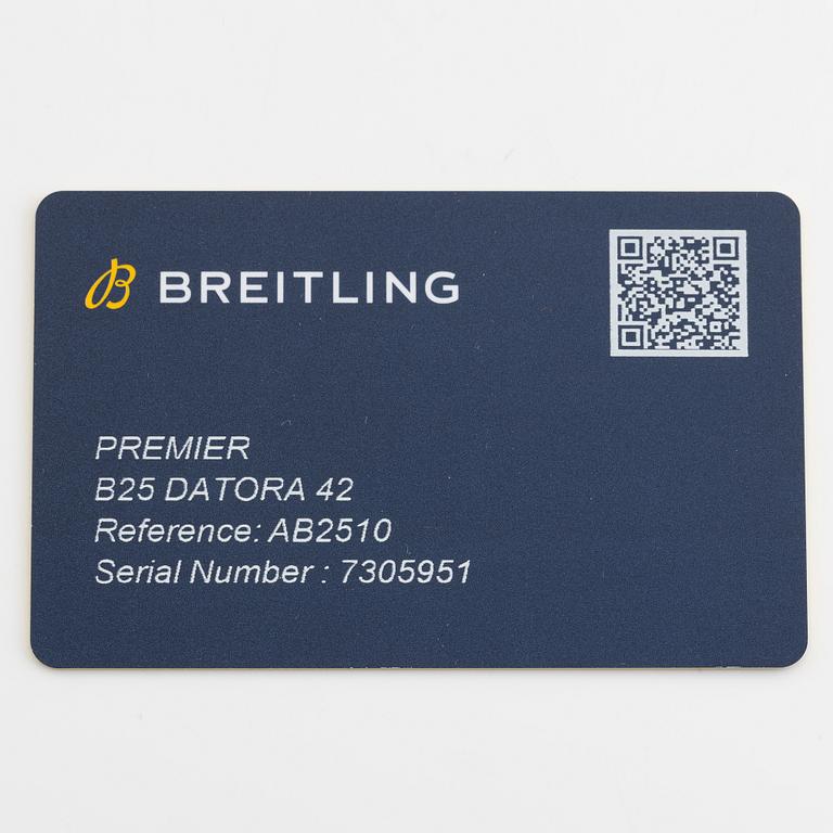 Breitling, Premier B25 Datora 42, armbandsur, 42 mm.