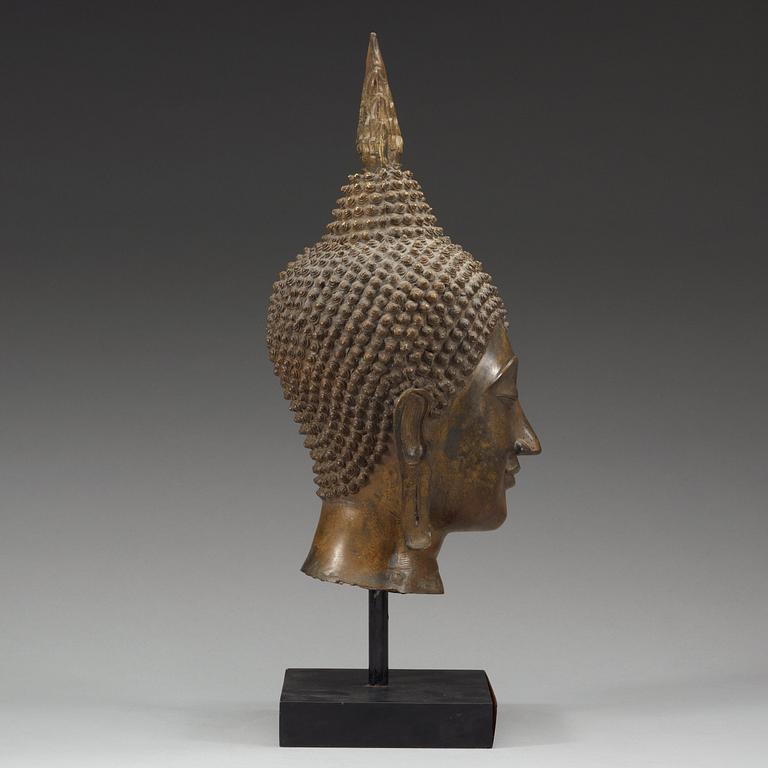 BUDDHAHUVUD, brons. Thailand, 1700-tal.