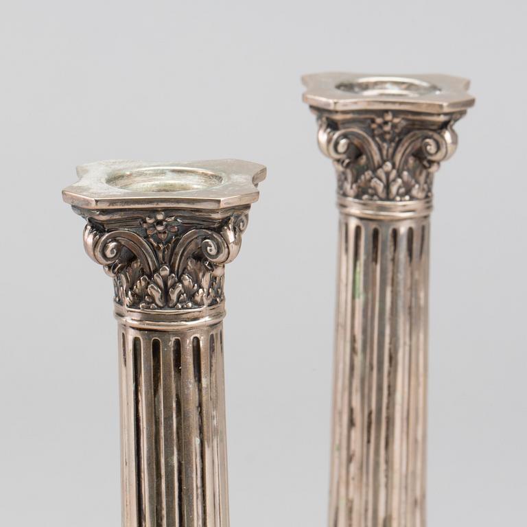 A Swedish pair of 20th century silver candle sticks, mark of K. Andersson Stockholm 1909(?).