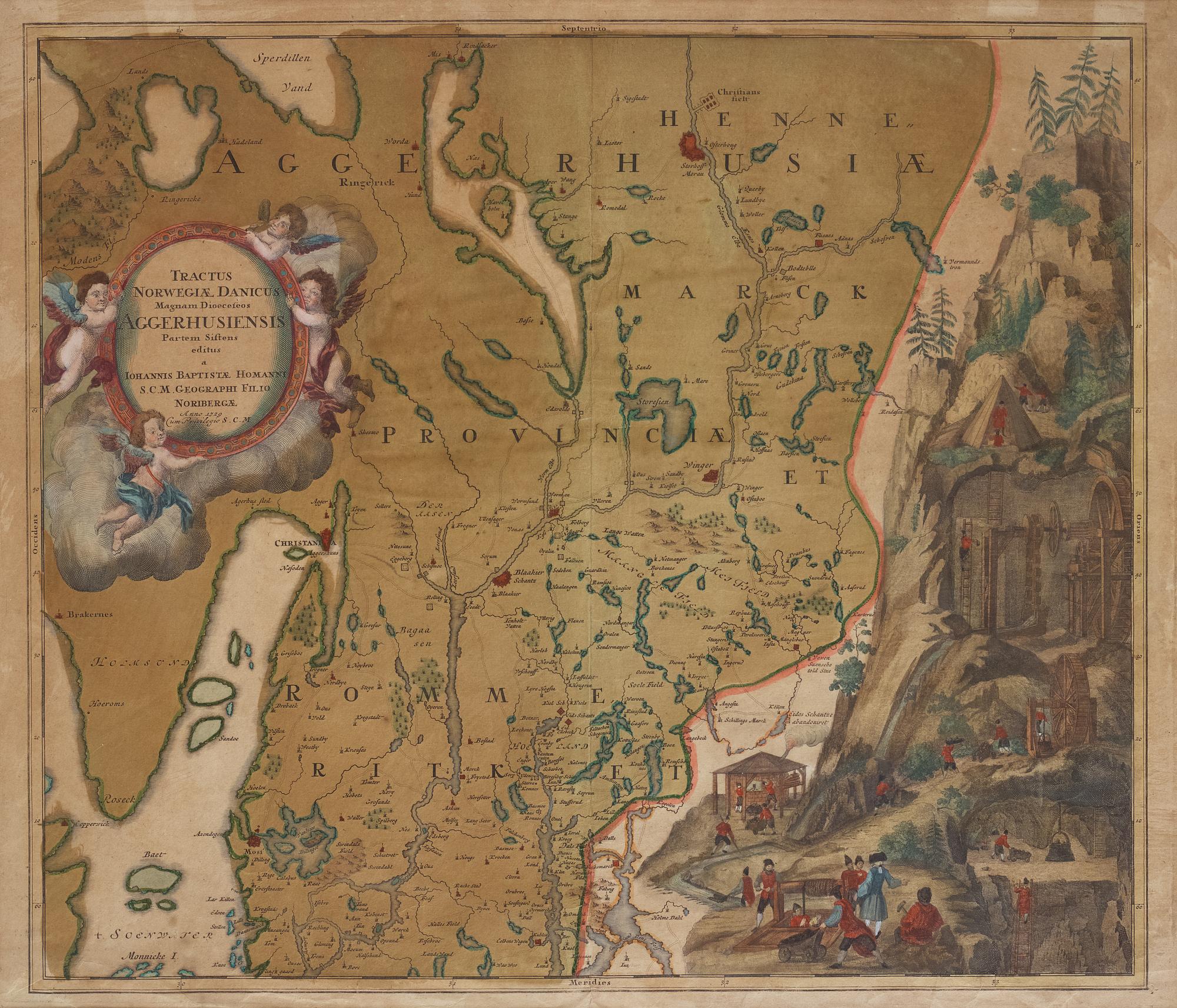 Johann Baptist Homann, map dated 1729.