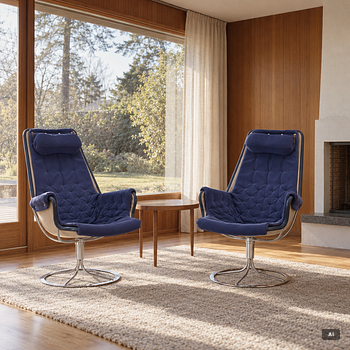 Bruno Mathsson, Armchairs, a pair, Jetson, Dux, second half of the 20th century.