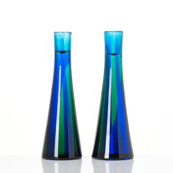 Paolo Venini, a pair of candlesticks, Venini, Murano, Italy, probably 1950s, model 4809.