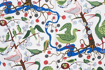 Josef Frank, gardiner, ett par, "Gröna fåglar", Firma Svenskt Tenn.
