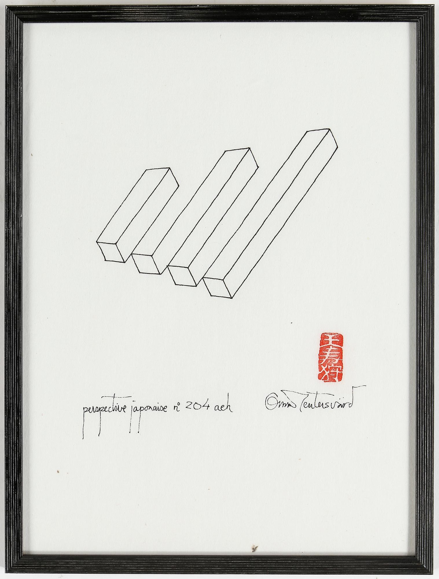 OSCAR REUTERSVÄRD, tusch, rispapper, signerad.