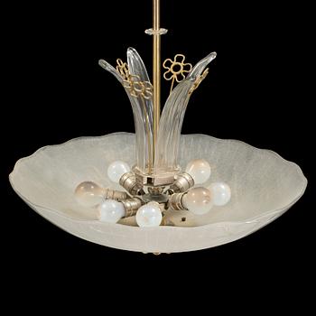 A pair of 1940´s Orrefors ceiling lamps.