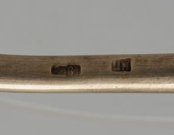 A Russian 19th century silver-gilt and enamel spoon, unidentified makers mark, Moscow.