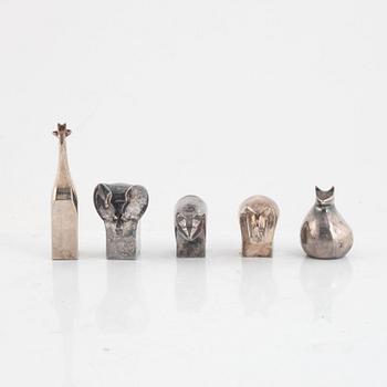 A set of five figurines, including Gunnar Cyrén, Dansk Designs, Japan.