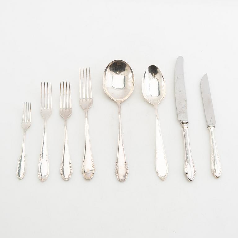 Cutlery service parts, 127 + 31 pieces, model Haga, GAB and C. G. Hallberg, Stockholm, 1950s/1960s.