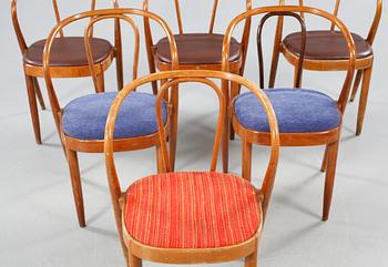 Six chairs by Jack Ränge called "Rotunda Nr 898" from the 1950s.