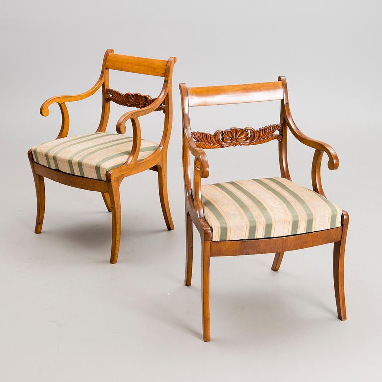 A pair of biedermeier chairs, mid-19th century.