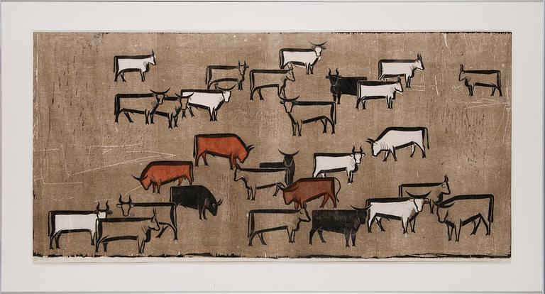 FRANS TOIKKANEN, woodcut, signed and dated -61, numbered T.p.l'a. 5/6-.