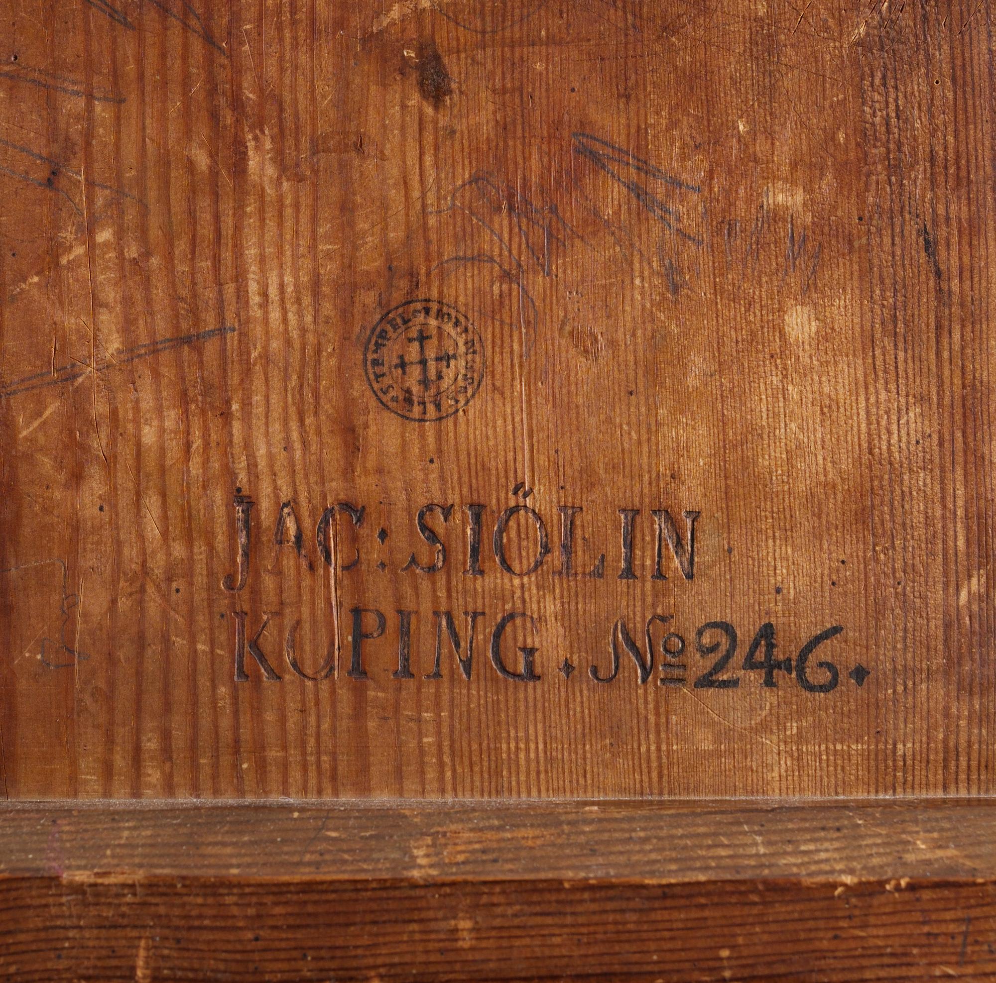 FÄLLBORD, av Jacob Sjölin (mästare i Köping och Kungsör 1767-1785).