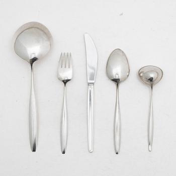 Tias Eckhoff, a 23-piece sterling silver flat ware set, 'Cypress', Georg Jensen, Denmark.