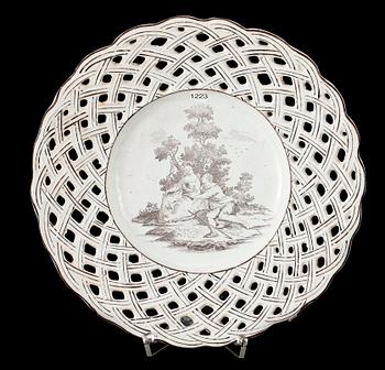 GALLERFAT, fajans. Marieberg, 1700-tal.