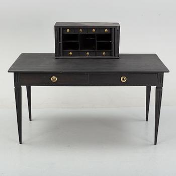 A gustavian style painted desk, circa 1900.