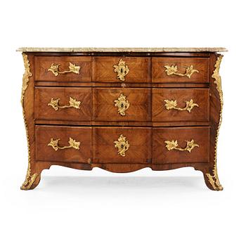 487. A Swedish Rococo 18th century commode attributed to Olof Martin, master in Stockholm 1736.