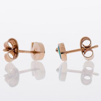 A NECKLACE and EARRINGS, 14K gold, opal doublets. Zoltan Popovits, Lapponia 1986.