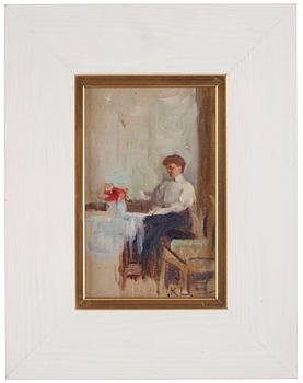 Karin Stackelberg - Lagerberg, "Tant Sigrid å verandan på Rönneholm 1908".