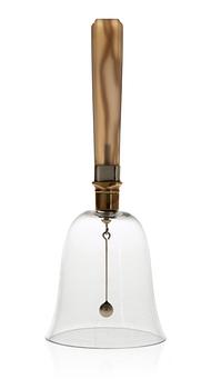 477. An Estrid Ericson agate, silver, brass and glass table bell for Svenskt Tenn.