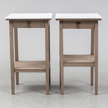 A pair of bedside tables, mid 20th century.