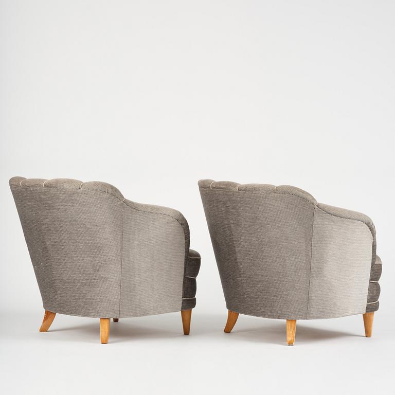 Swedish Modern, fåtöljer, ett par 1940-50-tal.