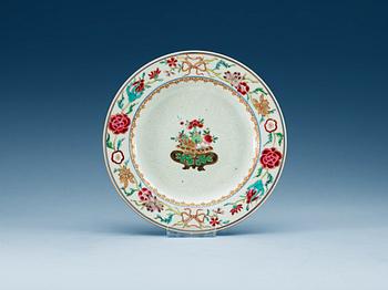 1446. A set of 15 famille rose plates, Qing dynasty, Yongzheng (1723-35).