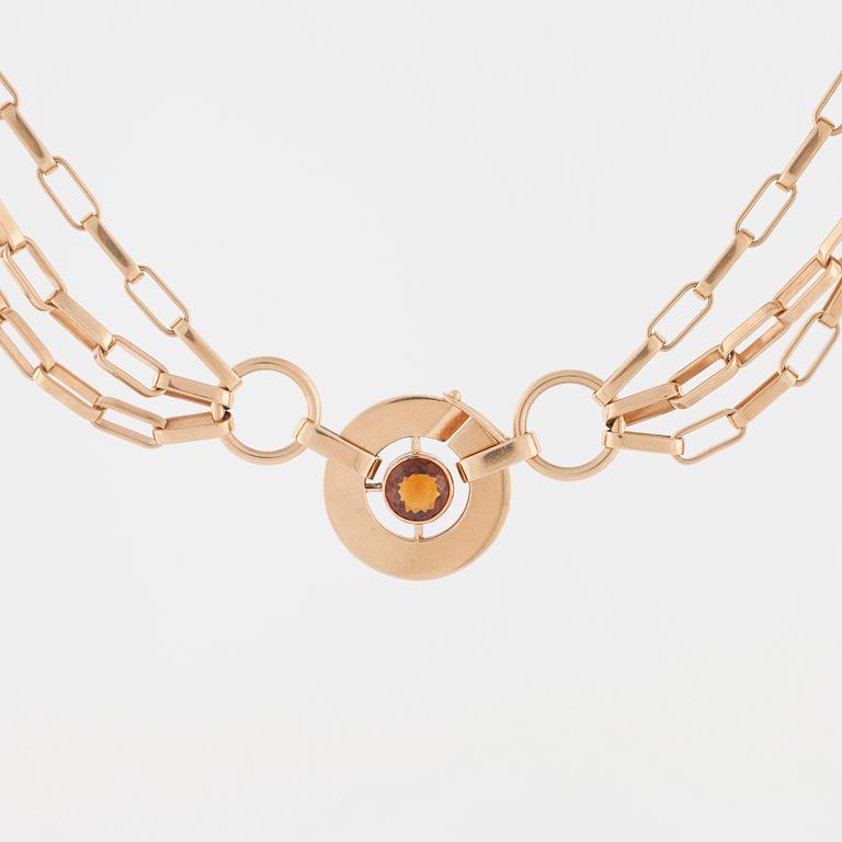 ANDERS HÖGBERG, Göteborg, 1966, collier med fasettslipad citrin.