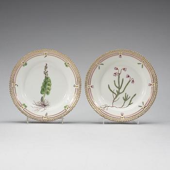 A set of 13 Royal Copenhagen 'Flora Danica' dishes, Denmark, 20th Century.