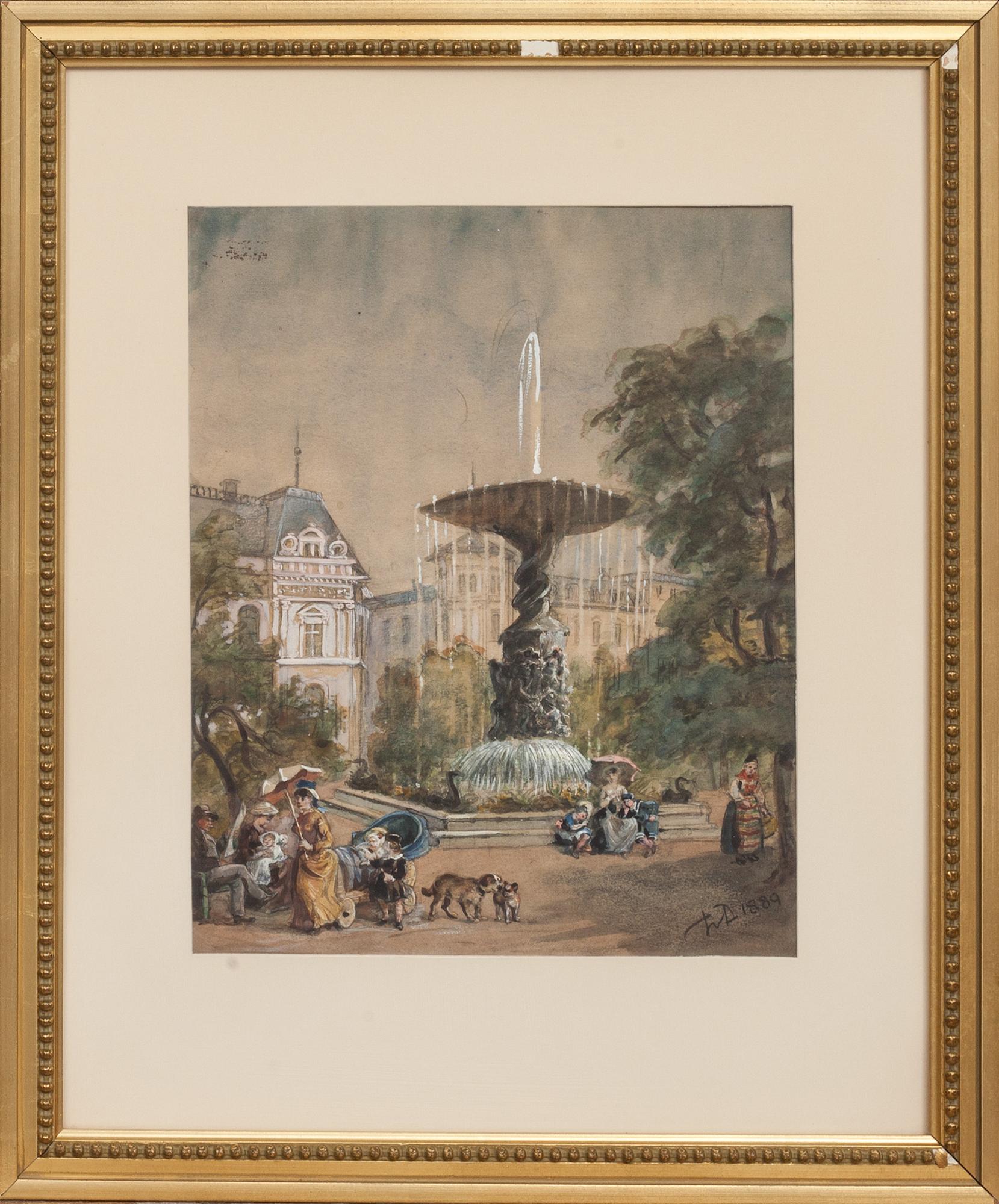 FRITZ VON DARDEL, akvarell, otydligt monogramsignerad, daterad 1889.