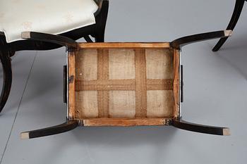 TABURETTER, 4 st, Karl Johan, 1800-talets första hälft.