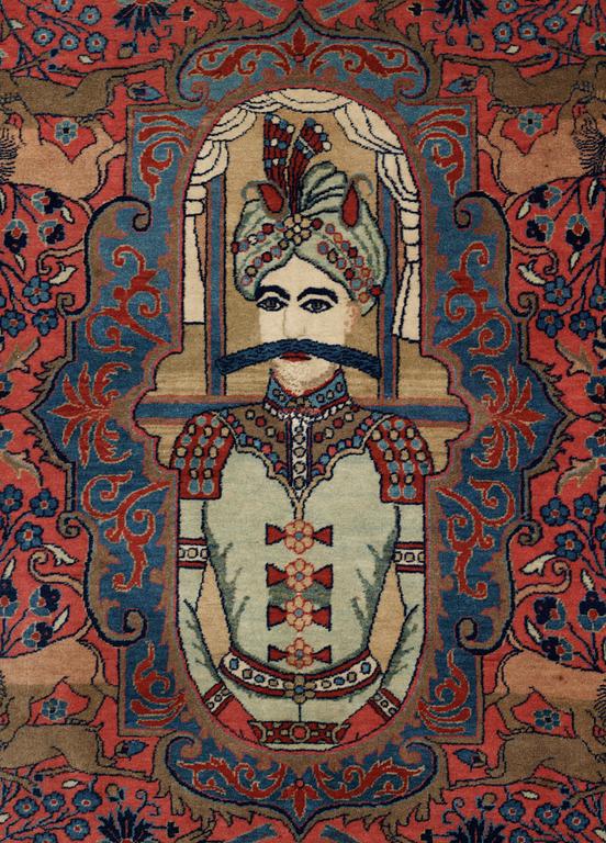 SEMI-ANTIQUE KASHAN FIGURAL so called Dabir. 197,5 x 132 cm.