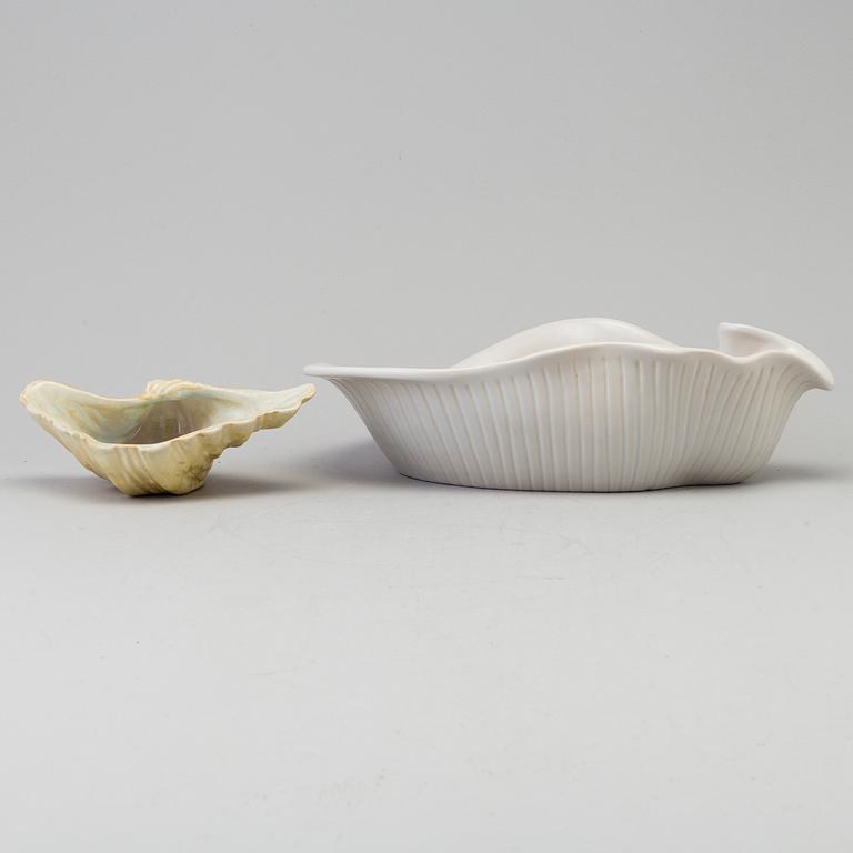 two faiance bowls by Ewald Dahlskog for Bo Fajans, 1940's.