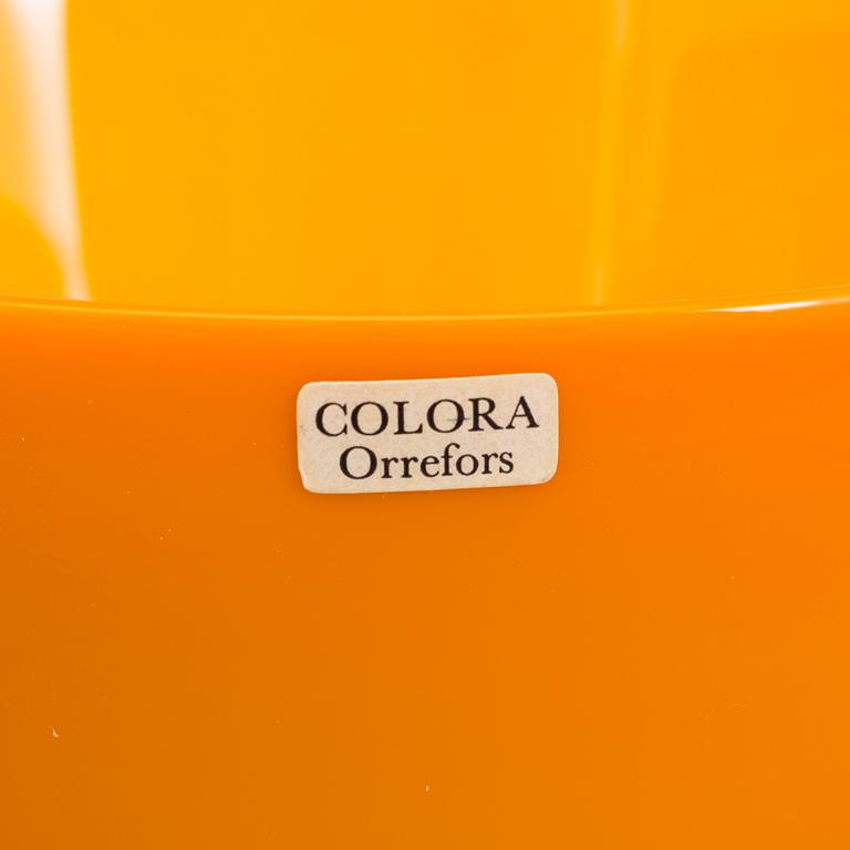 SVEN PALMQVIST, Orrefors, 5 skålar av glas, "Colora", 1960-tal.