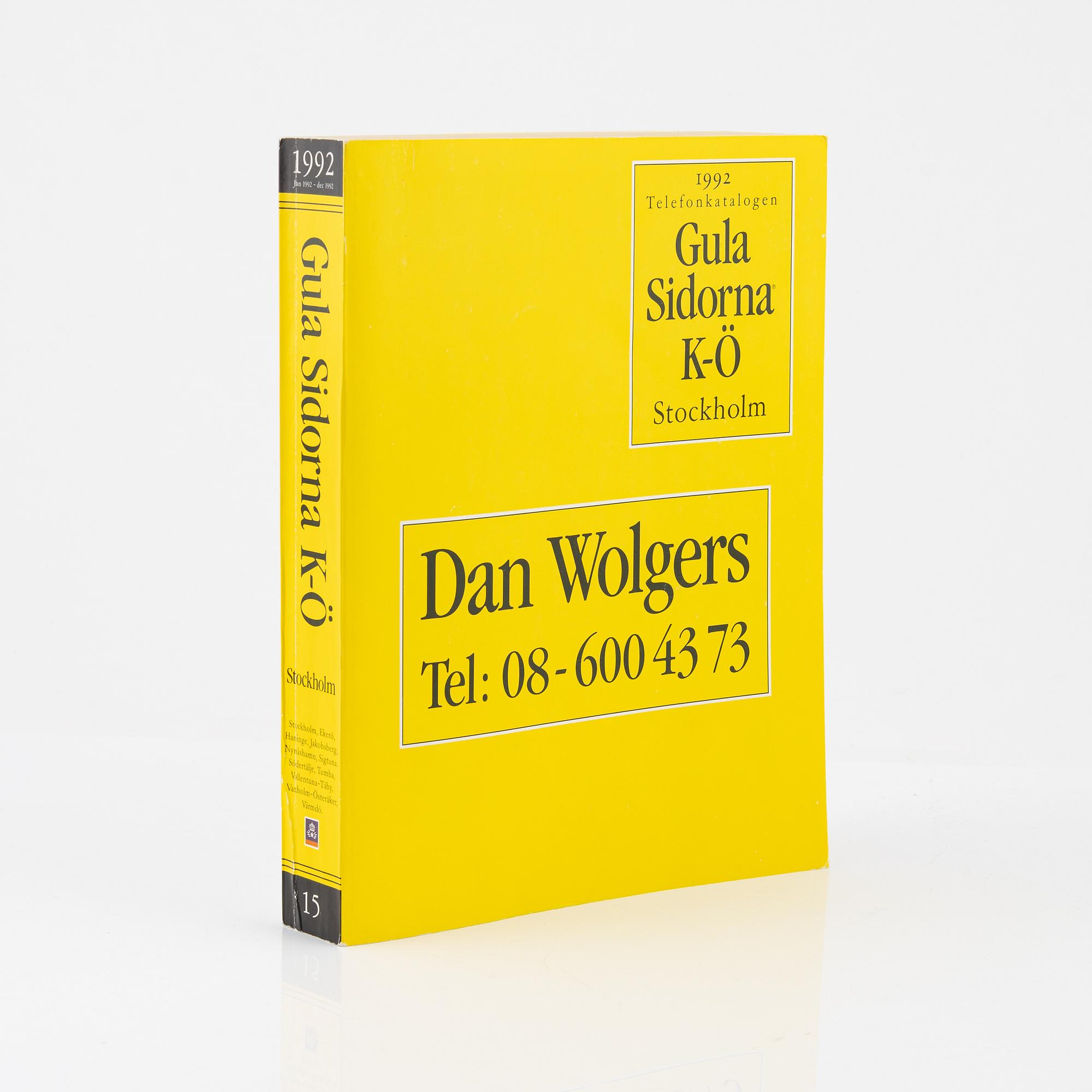 Dan Wolgers, telefonkatalogen 1992.