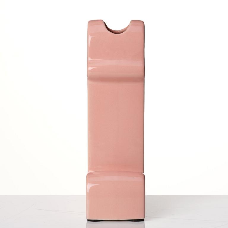 Ettore Sottsass, a 'Shiva' pink glazed ceramic vase, B.D Barcelona, Spain post 1973.