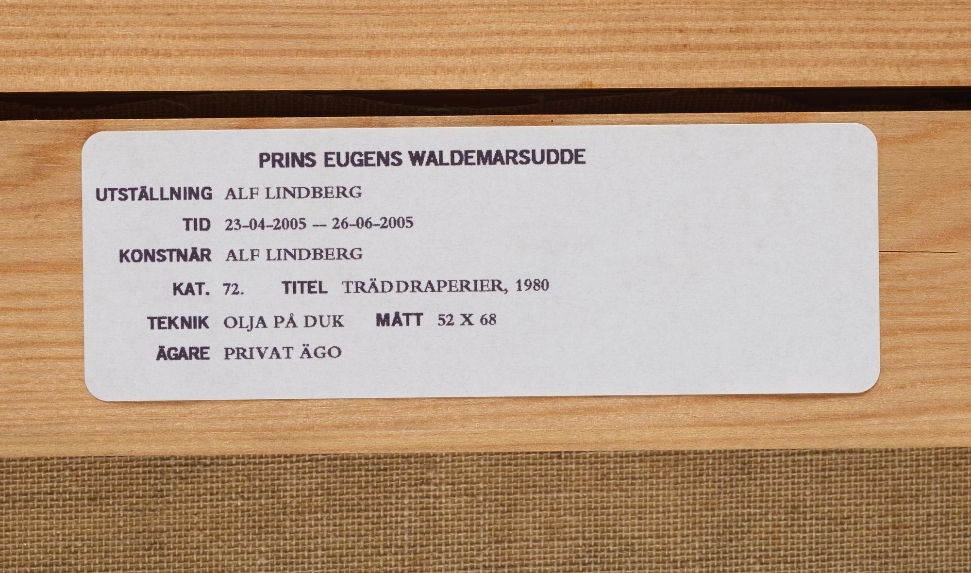 ALF LINDBERG, olja på duk. Signerad.