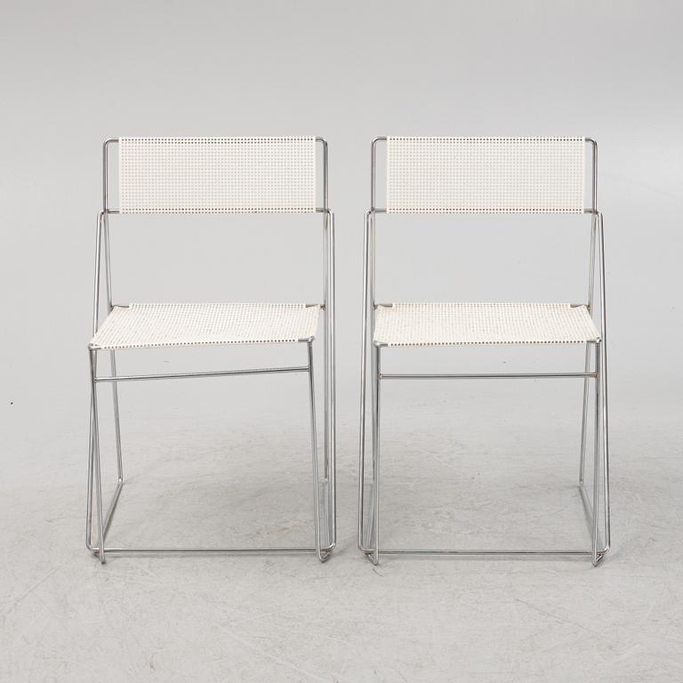 Nils Jörgen Haugesen, a pair of 'X-Line' chairs, Hybodan, Denmark, the model designed in 1977.