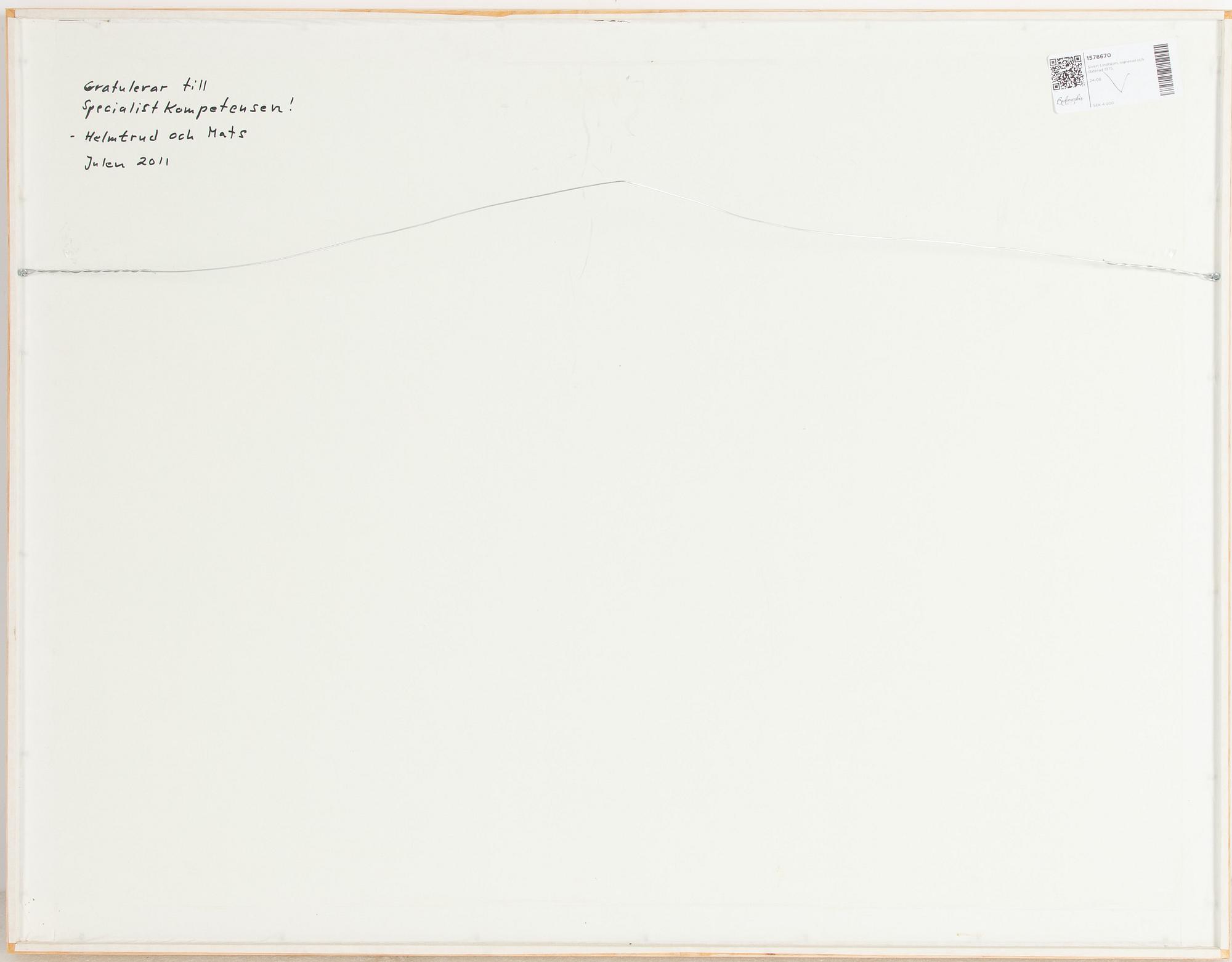 Sivert Lindblom, watercolour, signed and dated 1975.