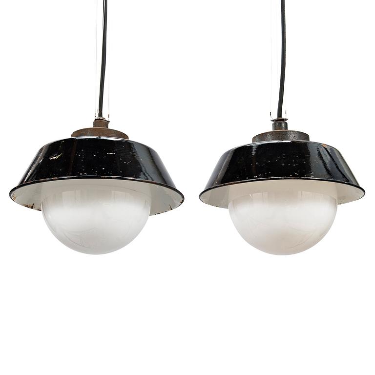 PAAVO TYNELL, Two 1930's '2521-53' industrial light for Taito Finland.