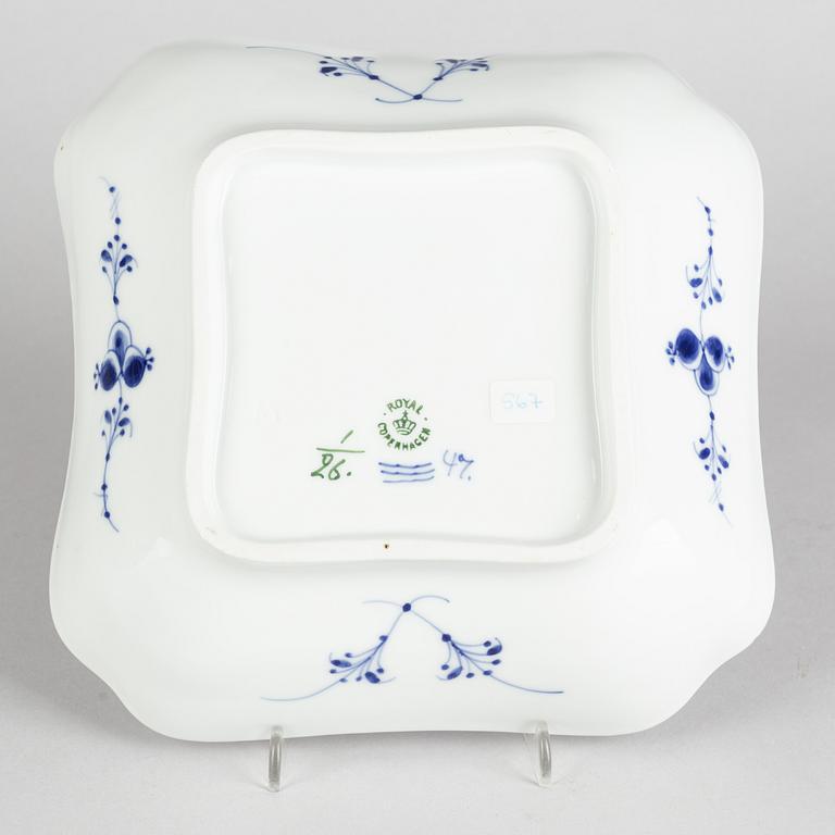 A 'Blue Fluted Plain' porcelain dish, Royal Copenhagen, model 26, 1898-1923.