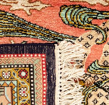 Matta Ghom silke figural ca 80x60 cm.