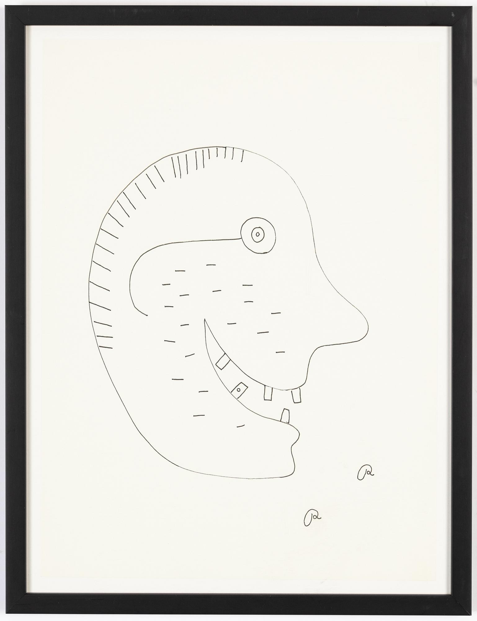 Roger Risberg, indian ink drawing, signed. Executed in 2008.