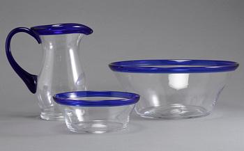 PARTI GLAS, 8 delar, Bergdala glasbruk, 1900-talets slut.